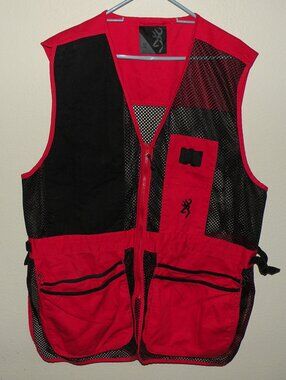 Browning Reactar G3 XXL Skeet Shotgun Shooting Vest Red Canvas Black Mesh